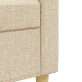 Ensemble de canapés 2 pcs avec coussins décoratifs crème tissu