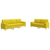 Ensemble de canapés 2 pcs coussins décoratifs jaune clair tissu