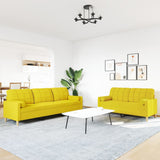 Ensemble de canapés 2 pcs coussins décoratifs jaune clair tissu