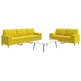 Ensemble de canapés 2 pcs coussins décoratifs jaune clair tissu