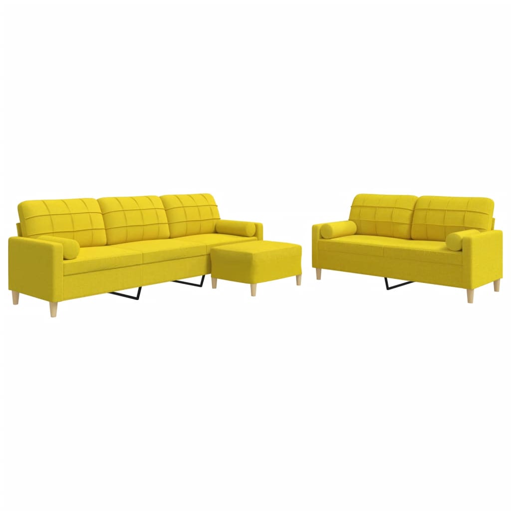 Ensemble de canapés 3 pcs repose-pied et coussins décoratifs