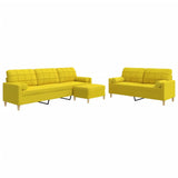 Ensemble de canapés 3 pcs repose-pied et coussins décoratifs
