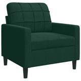 Ensemble de canapés 3 pcs avec coussins Vert foncé Velours