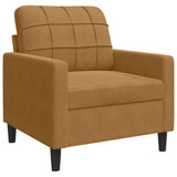 Ensemble de canapés 3 pcs avec coussins Marron Velours