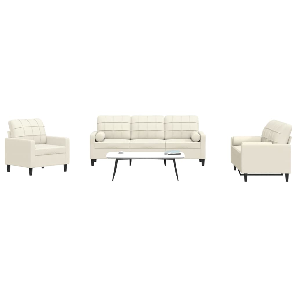 Ensemble de canapés 3 pcs avec coussins et traversins velours