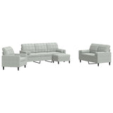 Ensemble de canapés 4 pcs et coussins et traversins velours