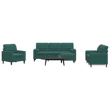 Ensemble de canapés 4 pcs avec coussins et traversins velours