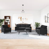 Ensemble de canapés 4pcs et coussins et traversins noir velours