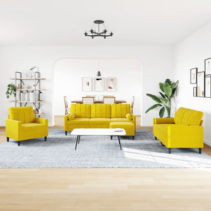 Ensemble de canapés 4 pcs avec coussins et traversins velours