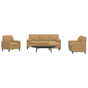 Ensemble de canapés 4 pcs avec coussins et traversins velours