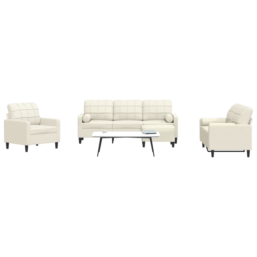 Ensemble de canapés 4 pcs avec coussins et traversins velours