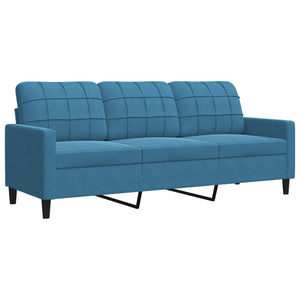 Ensemble de canapés 4pcs et coussins et traversins bleu velours