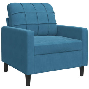 Ensemble de canapés 4pcs et coussins et traversins bleu velours
