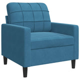 Ensemble de canapés 4pcs et coussins et traversins bleu velours