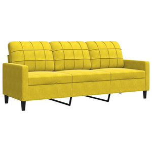 Ensemble de canapés 2 pcs avec coussins Jaune Velours