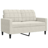 Ensemble de canapés 2 pcs avec coussins Crème Velours