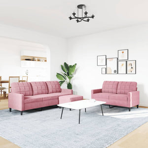 Ensemble de canapés 3 pcs avec coussins Rose Velours