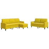 Ensemble de canapés 3 pcs avec coussins Jaune Velours