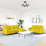 Ensemble de canapés 3 pcs avec coussins Jaune Velours