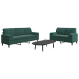 Ensemble de canapés 2 pcs avec coussins et traversins velours