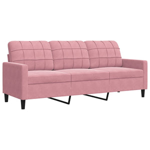 Ensemble de canapés 2pcs et coussins et traversins rose velours