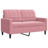 Ensemble de canapés 2pcs et coussins et traversins rose velours