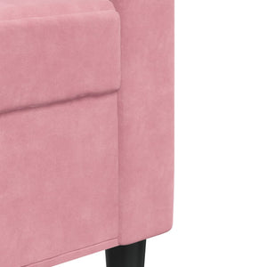 Ensemble de canapés 2pcs et coussins et traversins rose velours
