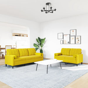 Ensemble de canapés 2 pcs avec coussins et traversins velours