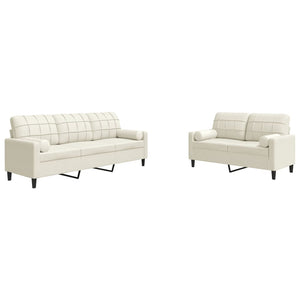 Ensemble de canapés 2 pcs avec coussins et traversins velours