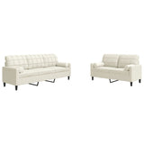 Ensemble de canapés 2 pcs avec coussins et traversins velours