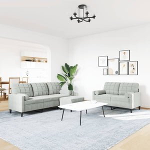 Ensemble de canapés 3 pcs et coussins et traversins velours