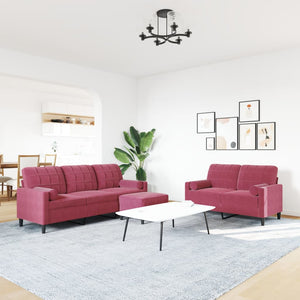 Ensemble de canapés 3 pcs avec coussins et traversins velours