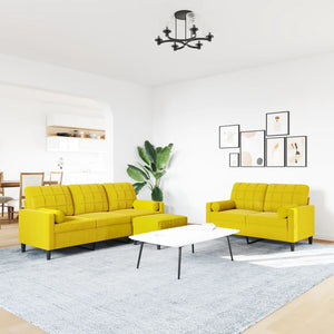 Ensemble de canapés 3 pcs avec coussins et traversins velours