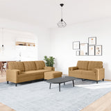Ensemble de canapés 3 pcs avec coussins et traversins velours