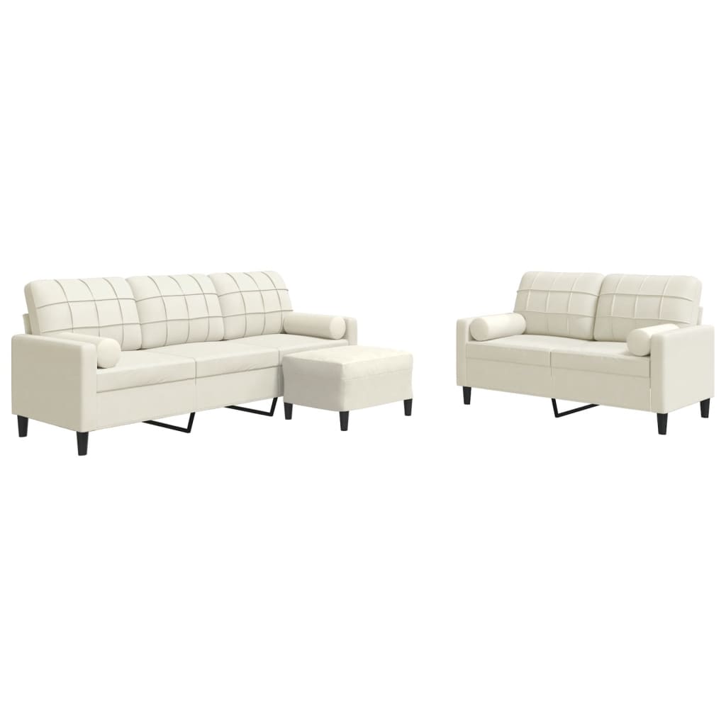 Ensemble de canapés 3 pcs avec coussins et traversins velours