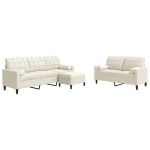 Ensemble de canapés 3 pcs avec coussins et traversins velours