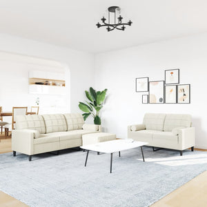 Ensemble de canapés 3 pcs avec coussins et traversins velours