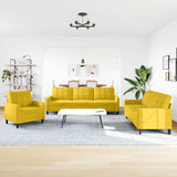 Ensemble de canapés 3 pcs avec coussins Jaune Velours