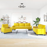 Ensemble de canapés 3 pcs avec coussins Jaune Velours