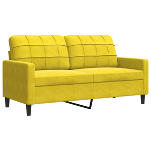 Ensemble de canapés 3 pcs avec coussins Jaune Velours