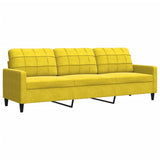 Ensemble de canapés 3 pcs avec coussins Jaune Velours