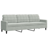Ensemble de canapés 4 pcs avec coussins Gris clair Velours
