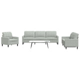 Ensemble de canapés 4 pcs avec coussins Gris clair Velours