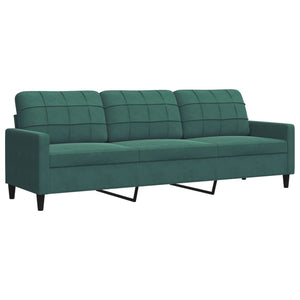 Ensemble de canapés 4 pcs avec coussins Vert foncé Velours