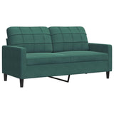 Ensemble de canapés 4 pcs avec coussins Vert foncé Velours