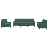 Ensemble de canapés 4 pcs avec coussins Vert foncé Velours