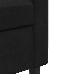 Ensemble de canapés 4 pcs avec coussins Noir Velours