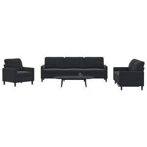 Ensemble de canapés 4 pcs avec coussins Noir Velours