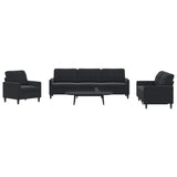 Ensemble de canapés 4 pcs avec coussins Noir Velours