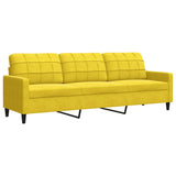 Ensemble de canapés 4 pcs avec coussins Jaune Velours
